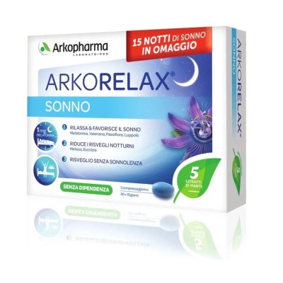 Arkopharma - ARKORELAX® SONNO - 30 Compresse (1 Mese) + 15 Notti OMAGGIO